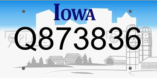 Q873836 Iowa License Plate