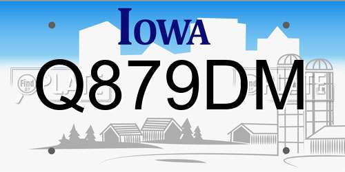 Q879DM Iowa License Plate
