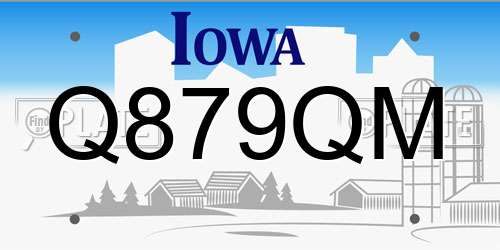 Q879QM Iowa License Plate