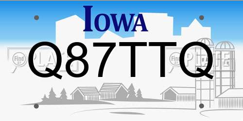 Q87TTQ Iowa License Plate