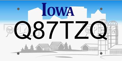 Q87TZQ Iowa License Plate