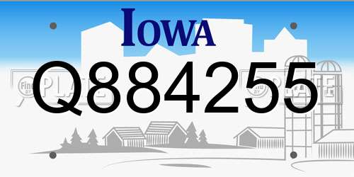 Q884255 Iowa License Plate