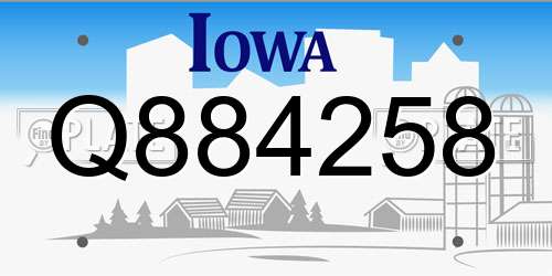 Q884258 Iowa License Plate