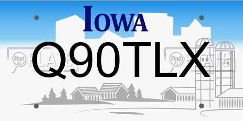 Q90TLX Iowa License Plate