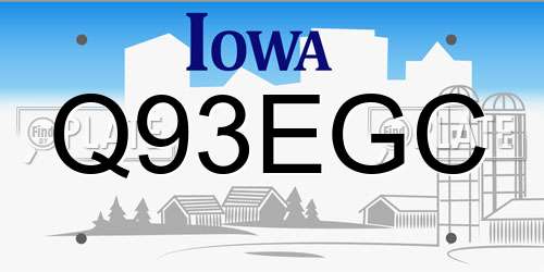 Q93EGC Iowa License Plate