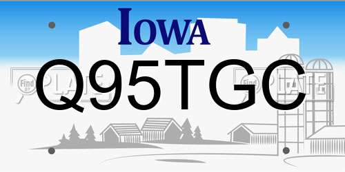 Q95TGC Iowa License Plate