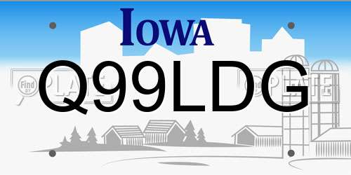 Q99LDG Iowa License Plate