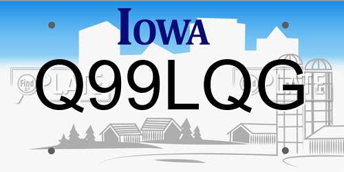 Q99LQG Iowa License Plate