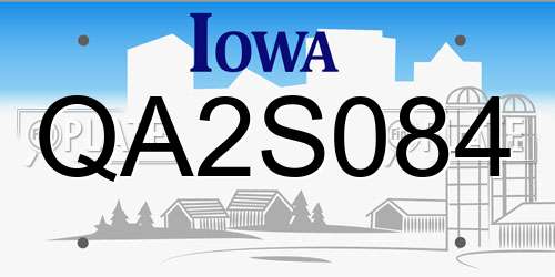 QA2S084 Iowa License Plate