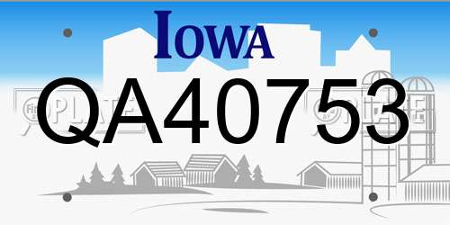 QA40753 Iowa License Plate