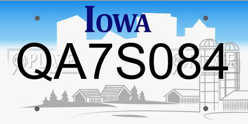 QA7S084 Iowa License Plate