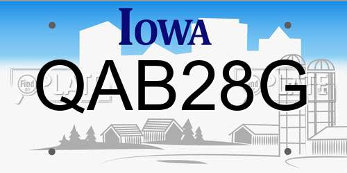 QAB28G Iowa License Plate