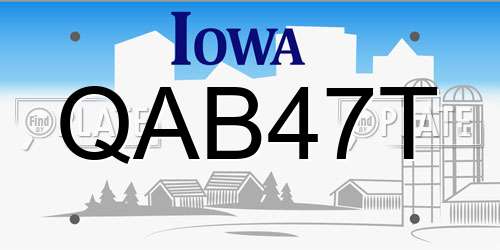 QAB47T Iowa License Plate