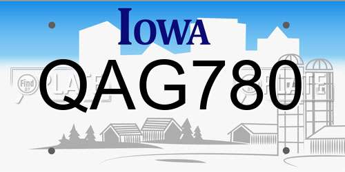 QAG780 Iowa License Plate