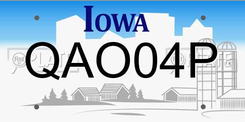 QAO04P Iowa License Plate