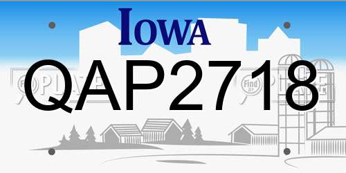 QAP2718 Iowa License Plate
