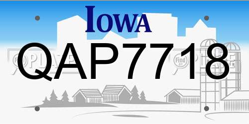 QAP7718 Iowa License Plate