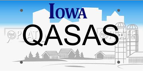QASAS Iowa License Plate