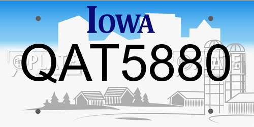 QAT5880 Iowa License Plate