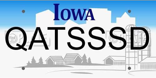 QATSSSD Iowa License Plate