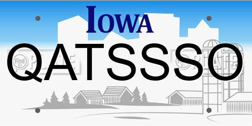 QATSSSO Iowa License Plate