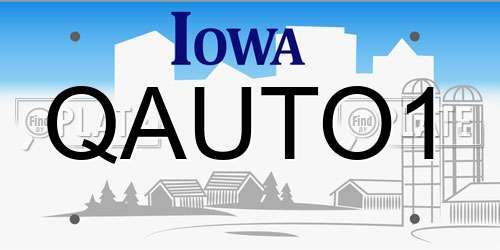 QAUTO1 Iowa License Plate