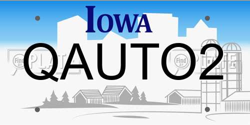 QAUTO2 Iowa License Plate