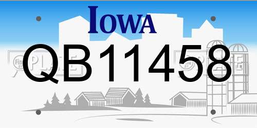 QB11458 Iowa License Plate