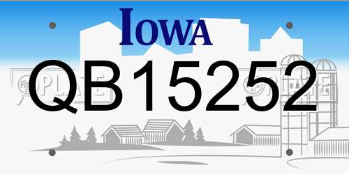 QB15252 Iowa License Plate