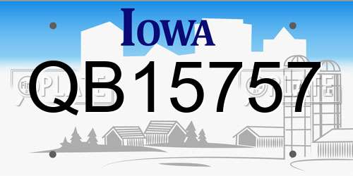QB15757 Iowa License Plate