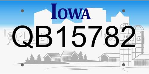 QB15782 Iowa License Plate
