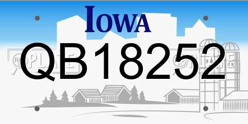 QB18252 Iowa License Plate