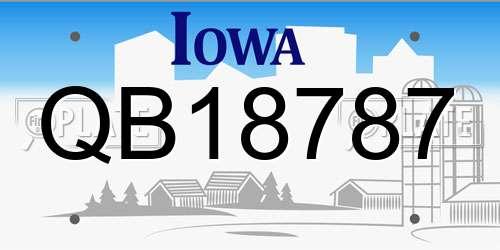 QB18787 Iowa License Plate