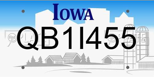 QB1I455 Iowa License Plate