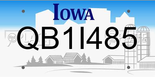 QB1I485 Iowa License Plate