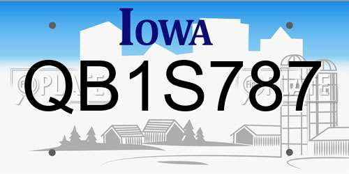 QB1S787 Iowa License Plate