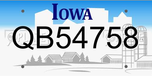 QB54758 Iowa License Plate