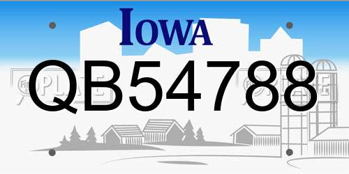 QB54788 Iowa License Plate