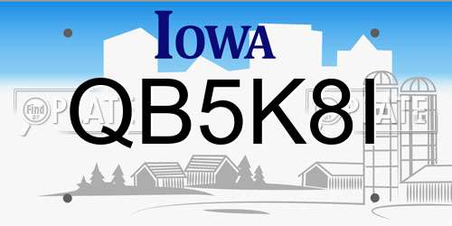 QB5K8I Iowa License Plate