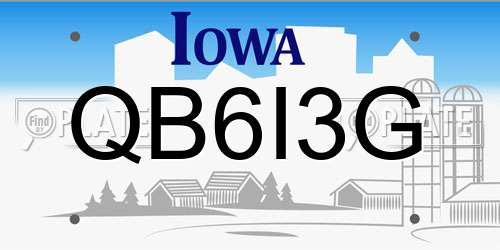 QB6I3G Iowa License Plate