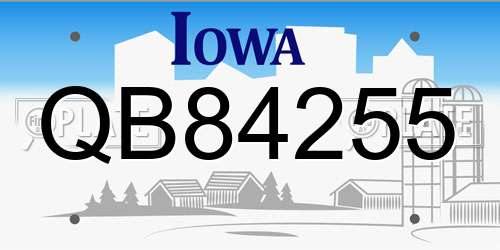 QB84255 Iowa License Plate