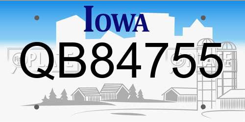 QB84755 Iowa License Plate