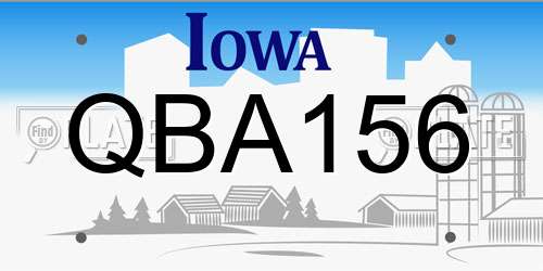 QBA156 Iowa License Plate