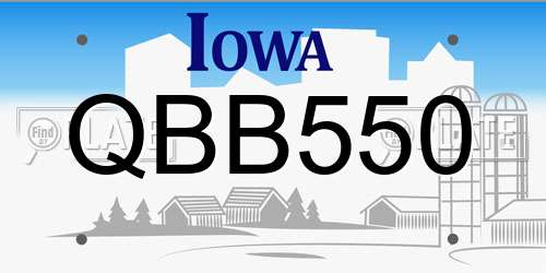 QBB550 Iowa License Plate