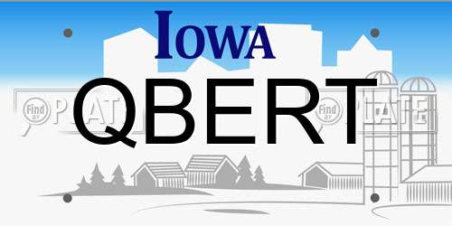 QBERT Iowa License Plate