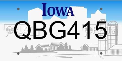 QBG415 Iowa License Plate