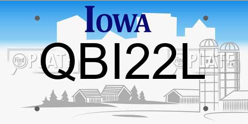QBI22L Iowa License Plate