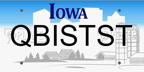 QBISTST Iowa License Plate