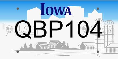 QBP104 Iowa License Plate