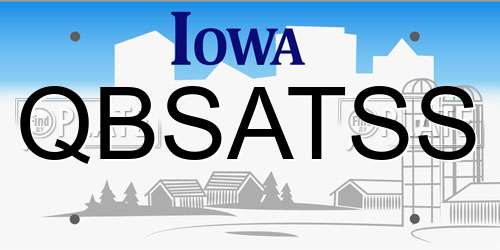 QBSATSS Iowa License Plate
